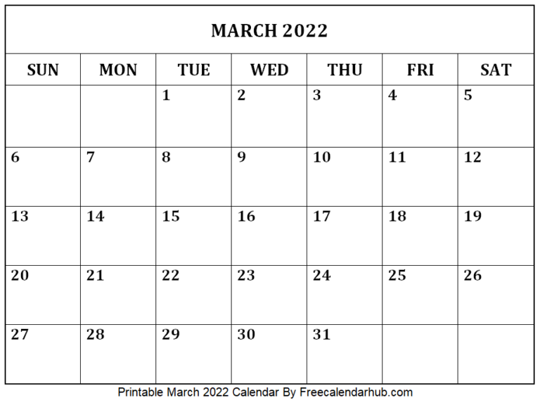 Free Printable May 2022 Calendar | Blank 2022 May Calendar