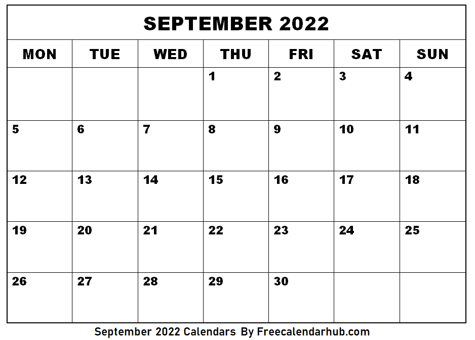 Cute September 2022 Calendar template