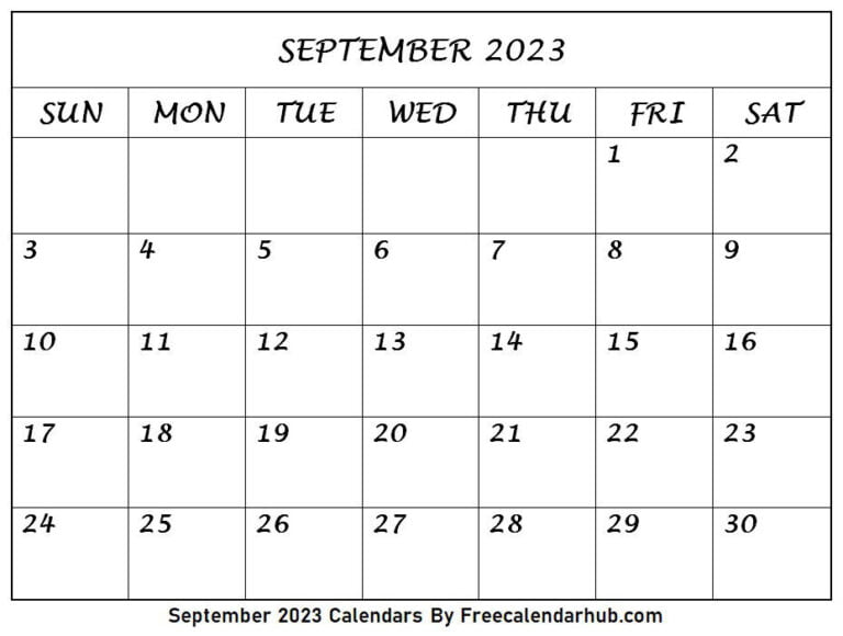 Free Printable September 2022 Calendars - Freecalendarhub