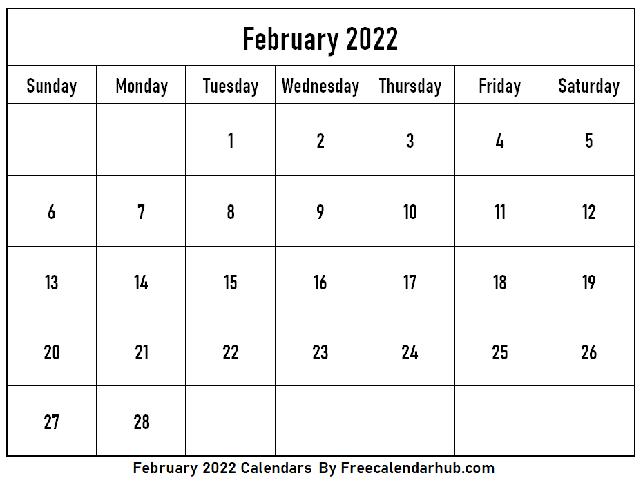 Cute February Calendar 2022